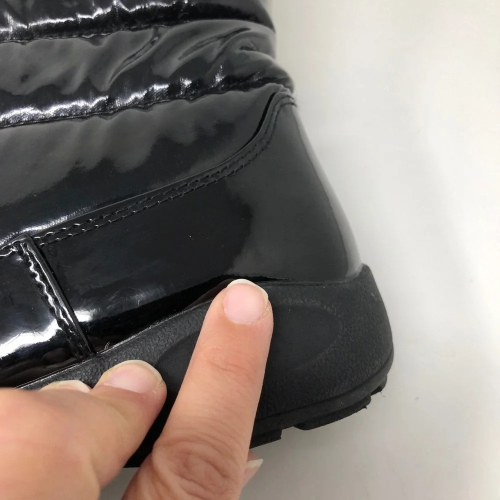 Tundra Puffy Snow Boots Girls 3 Black Front Zip Outdoor Winter Play Walking